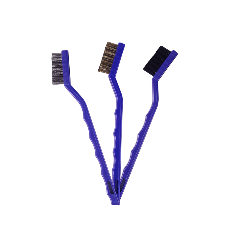 KIT 3 ESCOVAS DETALHAMENTO (Nylon, aço e latão)