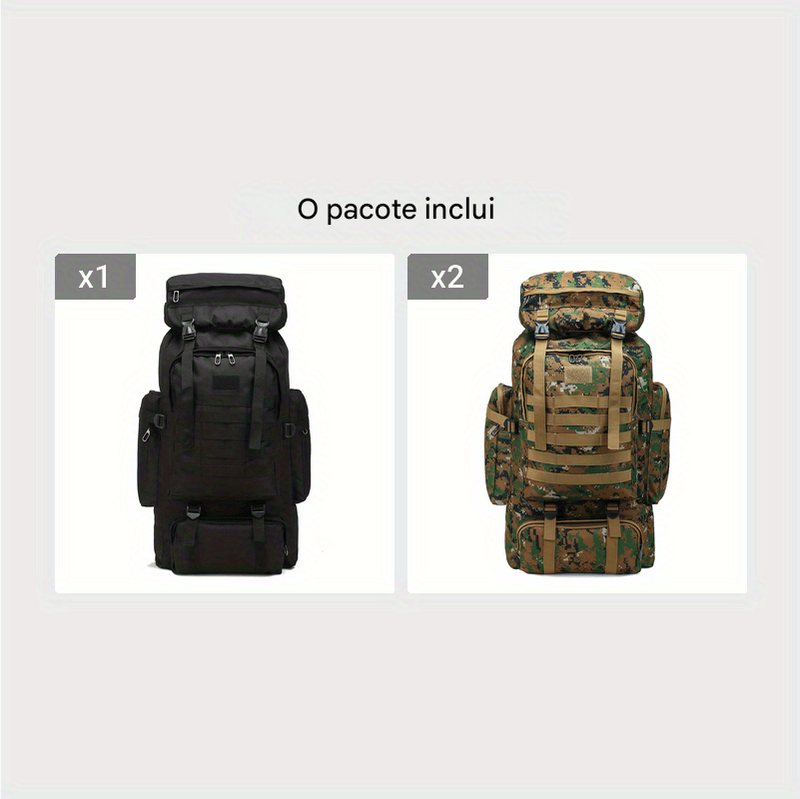 Mochila Tática JUMAHE – Grande Capacidade, Estilo Desportivo, com Alças Ajustáveis